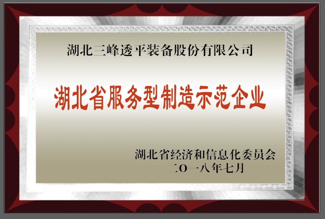 Hubei Provincial Model Enterprise for Servitized Manufacturing